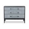 Chest of three drawers with faux shagreen exterior in cool grey 