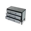 Chest of three drawers with faux shagreen exterior in cool grey 