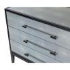 Chest of three drawers with faux shagreen exterior in cool grey 