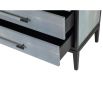 Chest of three drawers with faux shagreen exterior in cool grey 