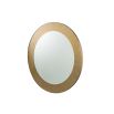 Circular wall mirror with brass frame