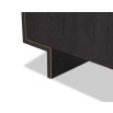 Sleek black sideboard with brass handles and frame