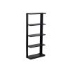 Black shelving with protruding shelving