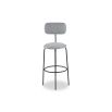 Rounded bar stool with black framework base