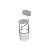 Rounded bar stool with black framework base