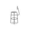 Rounded bar stool with black framework base