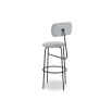 Rounded bar stool with black framework base