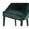 Classic round silhouette counter stool in deep green velvet