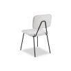 Elegant minimalist dining chair with black frame and boucle upholstered seat and back rest