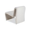 Boucle upholstered chair with modern silhouette