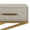 Elegant console table with  gorgeous gold accents and faux shagreen texture