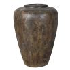 Large ceramic pot in natural dark brown finish