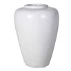 Large white cement planter with urn shape