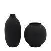 Assorted set of 2 black metal vases