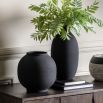 Assorted set of 2 black metal vases