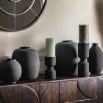 Assorted set of 2 black metal vases