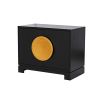 A statement sideboard with a brushed gold finish