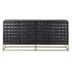 Black wooden geometric sideboard with brass legs