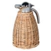 Rattan jug with metal top and handle