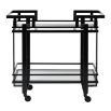 Art deco inspired black finish drinks trolley