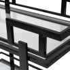 Art deco inspired black finish drinks trolley