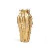 Tall gold vase with wavey silhouette