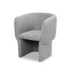 Grey chair with cradling seat and back