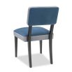 Blue and grey dining chair with padded seat