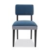 Blue and grey dining chair with padded seat