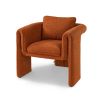 Rust orange chair upholstered with tube detailing