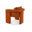 Rust orange chair upholstered with tube detailing