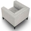 Boucle grey square chair with button-back effect