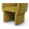 Mustard dining chair with cradling seat and back#