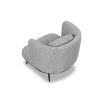 Grey chair with tall full wing back and accent cushion