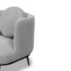 Grey chair with tall full wing back and accent cushion