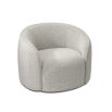 Gorgeous, wrap-around chair finished in boucle grey