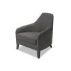 Dark grey chair with curved shape