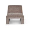 Brown chenille upholstered chair with plush backrest