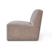 Brown chenille upholstered chair with plush backrest