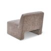 Brown chenille upholstered chair with plush backrest