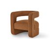 Sculptural boucle brown chair