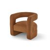 Sculptural boucle brown chair