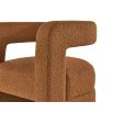 Sculptural boucle brown chair