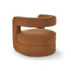 Sculptural boucle brown chair