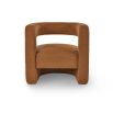 Sculptural boucle brown chair