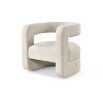 C-shaped boucle white chair