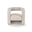 C-shaped boucle white chair