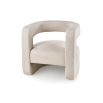 C-shaped boucle white chair