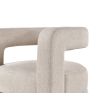 C-shaped boucle white chair