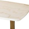 White marble top dining table with brushed brass legs